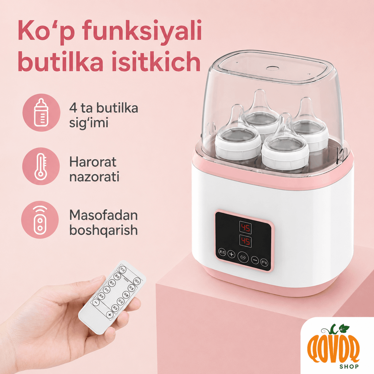 🍼 AqlliSut isitkich va Sterilizator — Farzandingiz Uchun Eng Tozasi!+bepul ushlagich+chotka