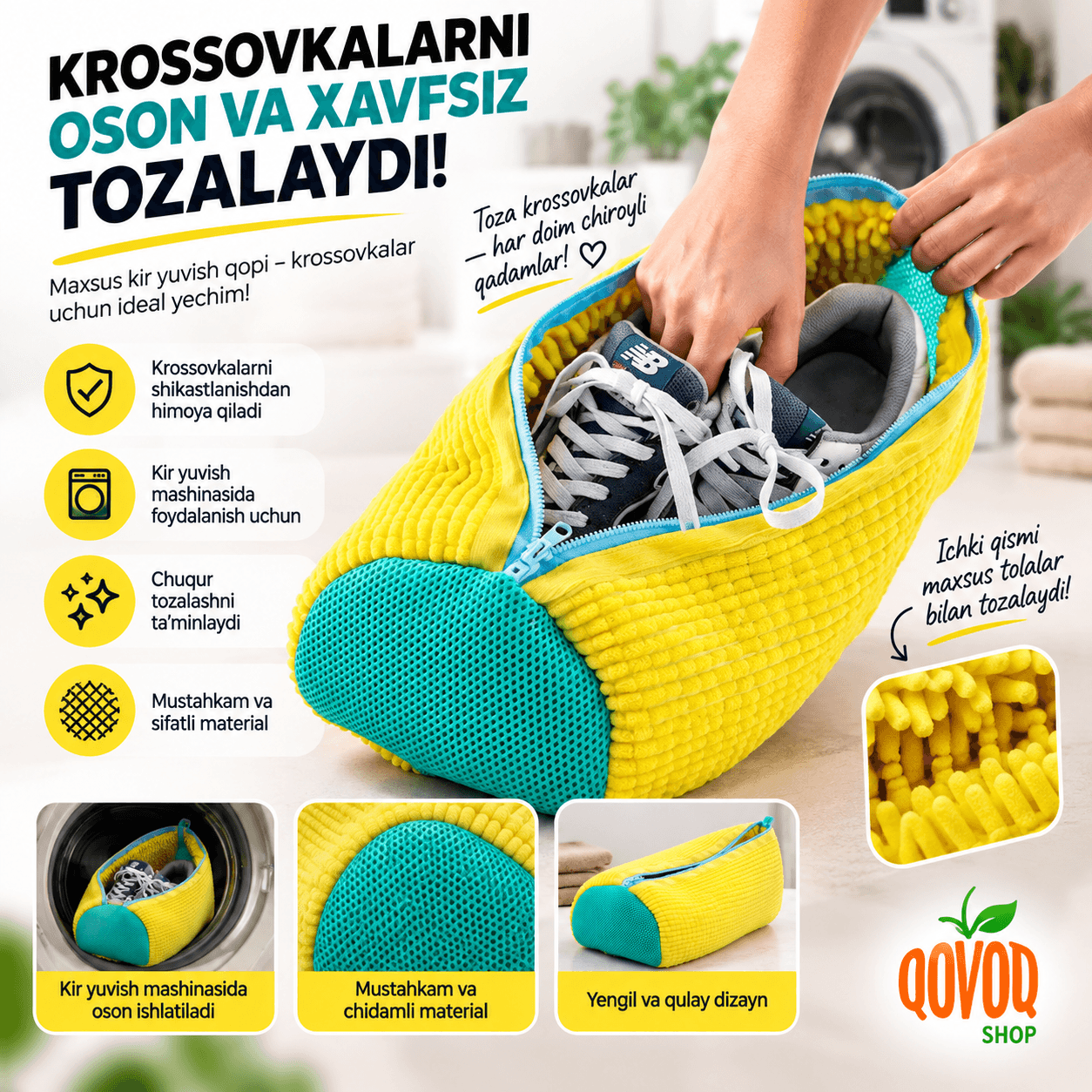 Poyabzal va kiyimni yuvish uchun qopi!