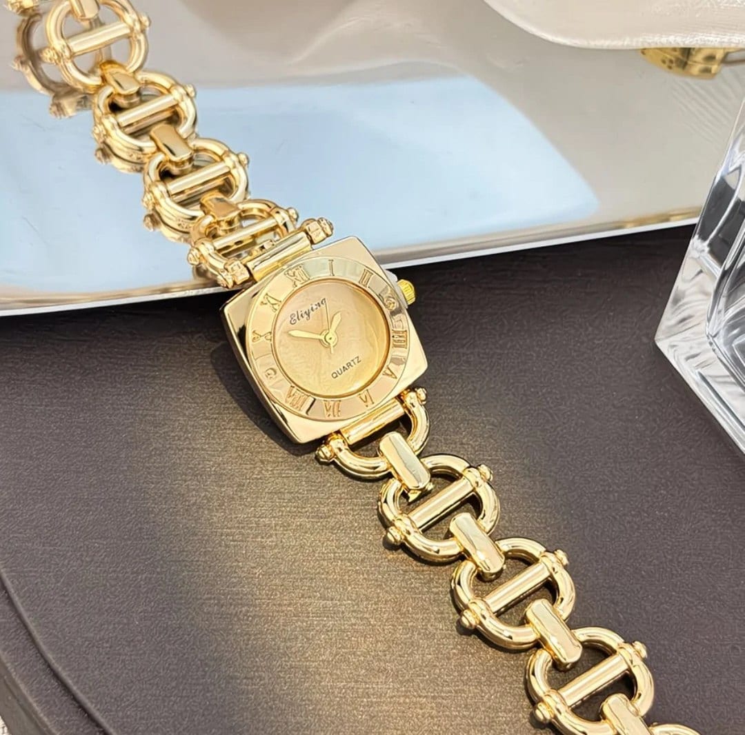 "Eliying" tilla va kumush rangli vintage ayollar qo‘l soati